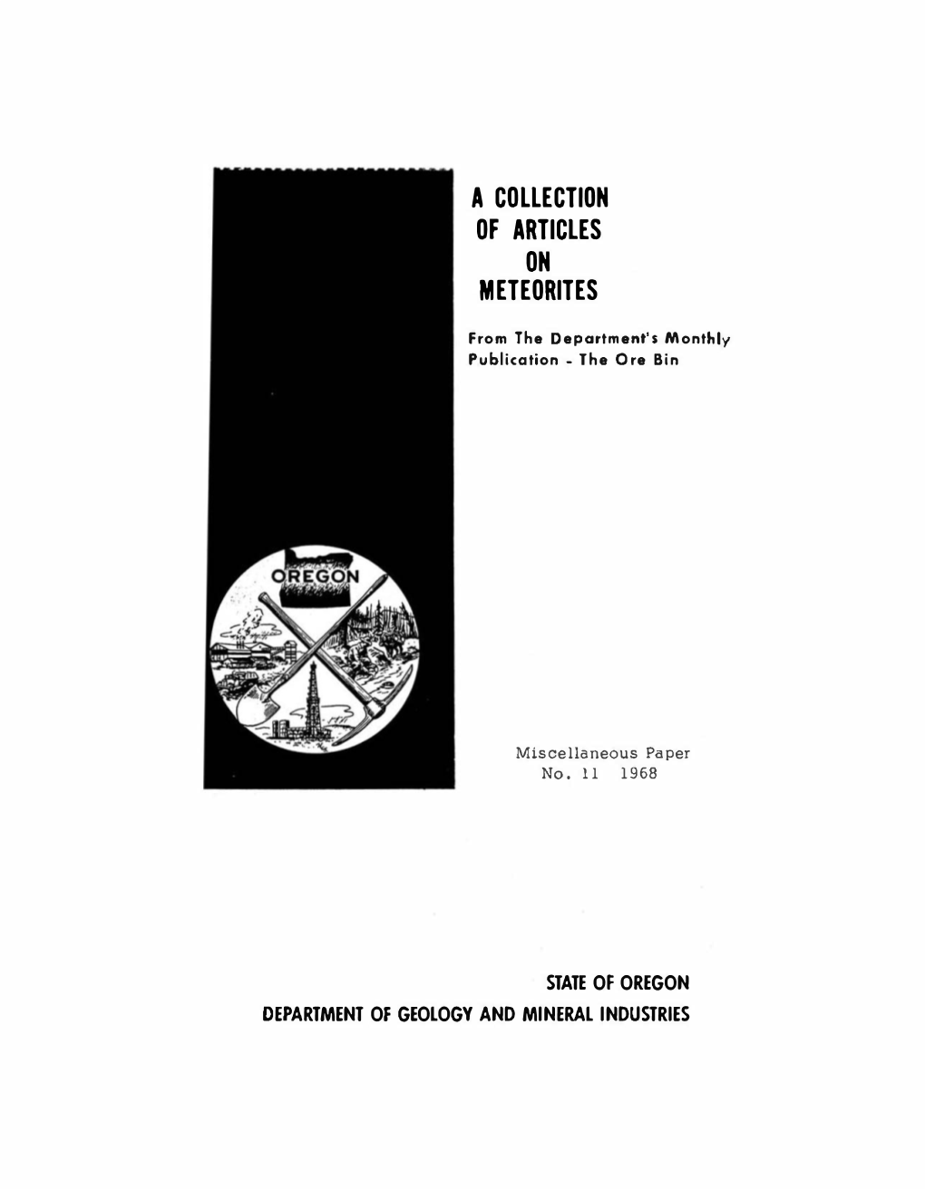 DOGAMI MP-11, a Collection of Articles on Meteorites