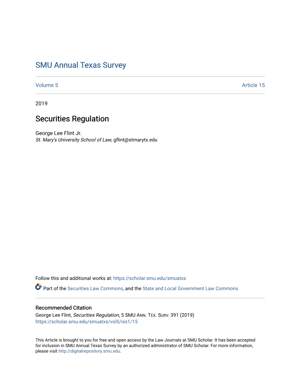 Securities Regulation