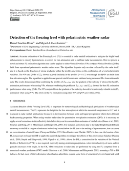 Detection of the Freezing Level with Polarimetric Weather Radar