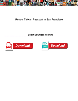 Renew Taiwan Passport in San Francisco