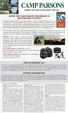 Enter the Camp Parsons Wilderness 50 Photography Contest!