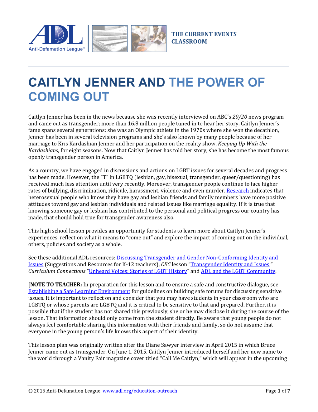 Caitlyn Jenner and the Power of Coming Out