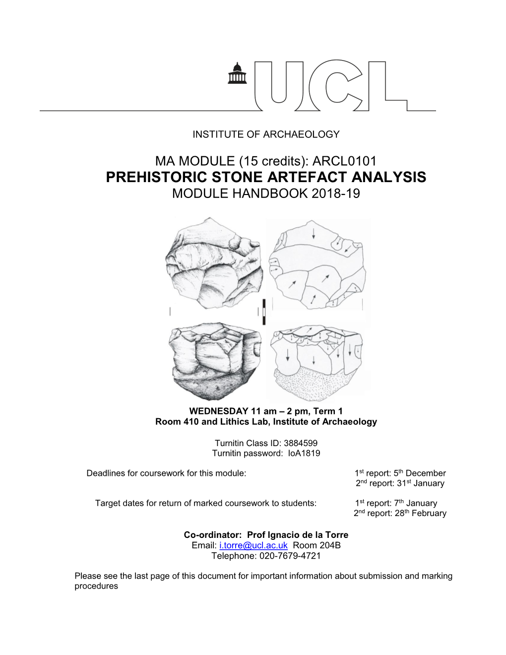 Prehistoric Stone Artefact Analysis Module Handbook 2018-19