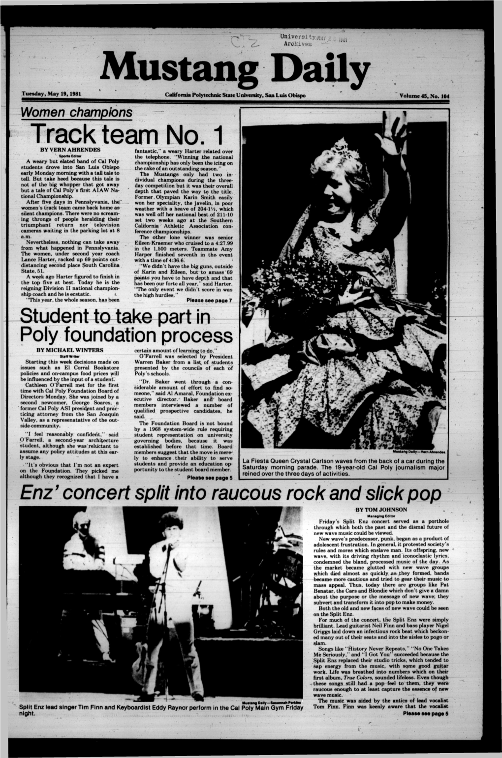 Mustang Daily, May 19, 1981