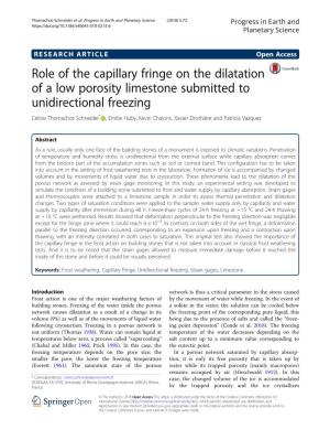 Role of the Capillary Fringe on the Dilatation of a Low Porosity