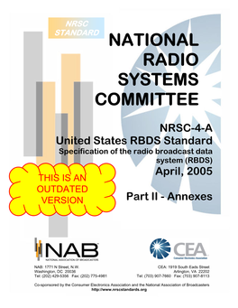 United States RBDS Standard Specification of the Radio Broadcast Data System (RBDS) April, 2005