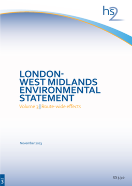 London- West Midlands ENVIRONMENTAL STATEMENT Volume 3 | Route-Wide Effects
