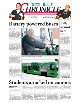 Battery Powered Buses Rally Against by Michael Terminesi Chronicle Staff It’S Smooth, It’S Clean and Oh Hate Baby, It’S Green
