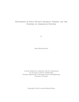 Extensions of Input-Output Stability Theory and the Control of Aerospace Systems