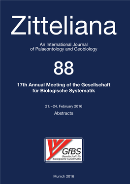 17Th Annual Meeting of the Gesellschaft Für Biologische Systematik