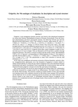 Geigerite, the Mn Analogue of Chudobaite: Its Description and Crystal Structure