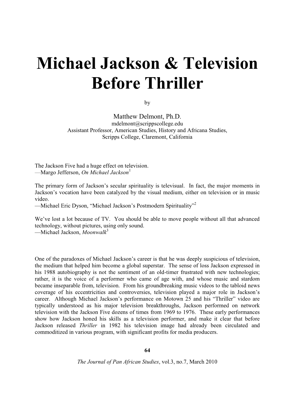 Michael Jackson & Television Before Thriller