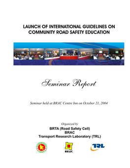 Launch of International Guidelines on Community Road Safety Education