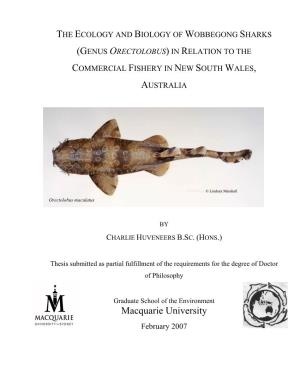 The Ecology and Biology of Wobbegong Sharks