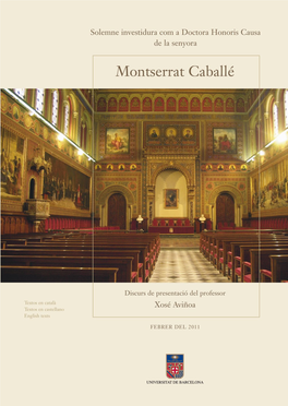 Honoris Causa De La Senyora Montserrat Caballé