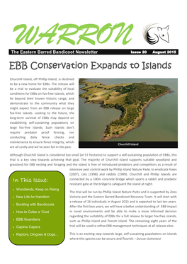 EBB Conservation Expands to Islands
