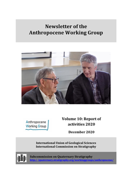 Newsletter of the Anthropocene Working Group