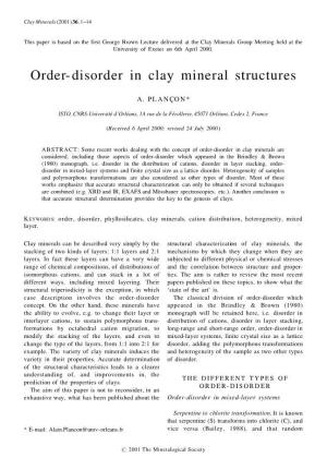 Order-Disorder in Clay Mineral Structures 3