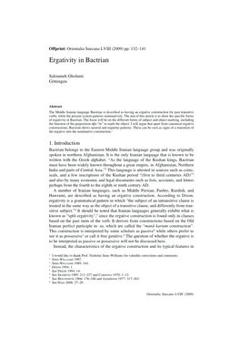 Ergativity in Bactrian