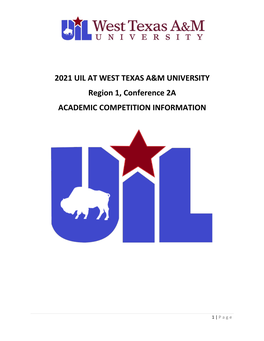 2021 UIL at WEST TEXAS A&M UNIVERSITY Region 1, Conference