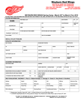 Weyburn Red Wings 2005 ROYAL BANK CUP CHAMPIONS 1984 CENTENNIAL CUP CHAMPIONS 1994-1995-1997-1998-2001 1994-1997-1998-2001 SJHL CHAMPIONS ANAVET CUP CHAMPIONS