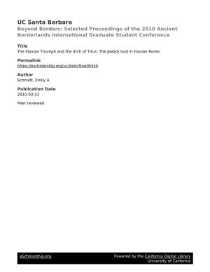 UC Santa Barbara Beyond Borders: Selected Proceedings of the 2010 Ancient Borderlands International Graduate Student Conference
