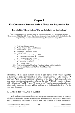 The Connection Between Actin Atpase and Polymerization