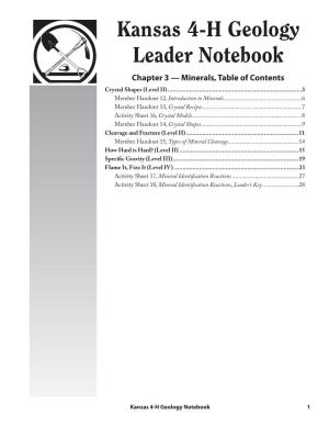 S149 Kansas 4-H Geology Leader Notebook, Ch. 3