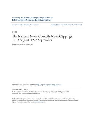 The National News Council's News Clippings, 1973 August- 1973 September (1973)