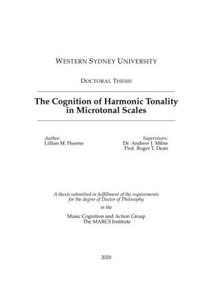 The Cognition of Harmonic Tonality in Microtonal Scales