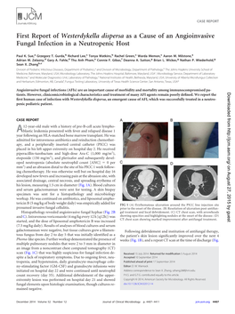 First Report of Westerdykella Dispersa As a Cause of an Angioinvasive Fungal Infection in a Neutropenic Host