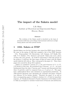 The Impact of the Sakata Model