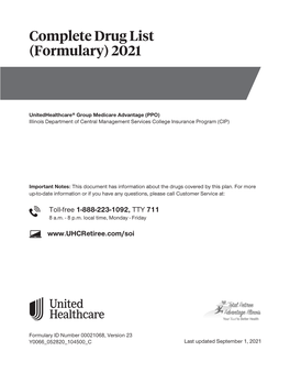 Complete Drug List (Formulary) 2021