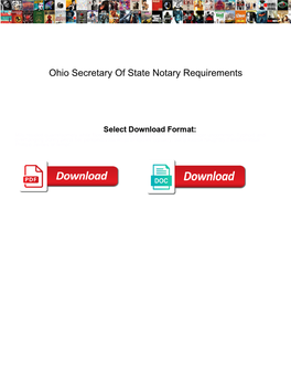 Ohio Secretary of State Notary Requirements