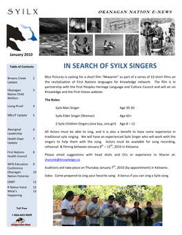 In Search of Syilx Singers