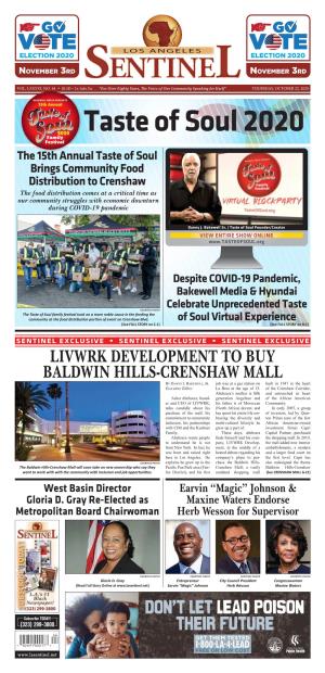 LIVWRK DEVELOPMENT to BUY BALDWIN HILLS-CRENSHAW MALL by Danny J