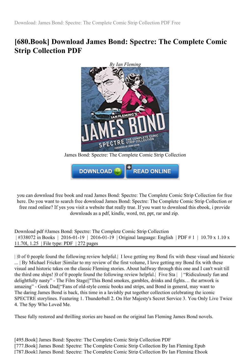 Download James Bond: Spectre: the Complete Comic Strip Collection PDF