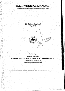 E.Sal MEDICAL MANUAL• (Incorporating Instructions Issued up to March 2600)