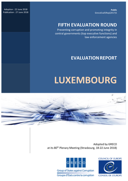 Fifth Round Evaluation Report on Luxembourg