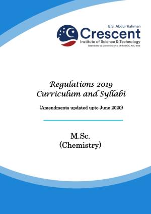 M.Sc. (Chemistry) M