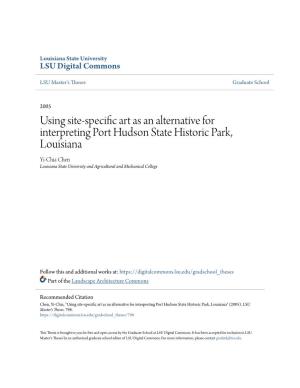 Using Site-Specific Art As an Alternative for Interpreting Port Hudson State Historic Park, Louisiana