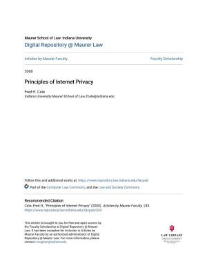 Principles of Internet Privacy