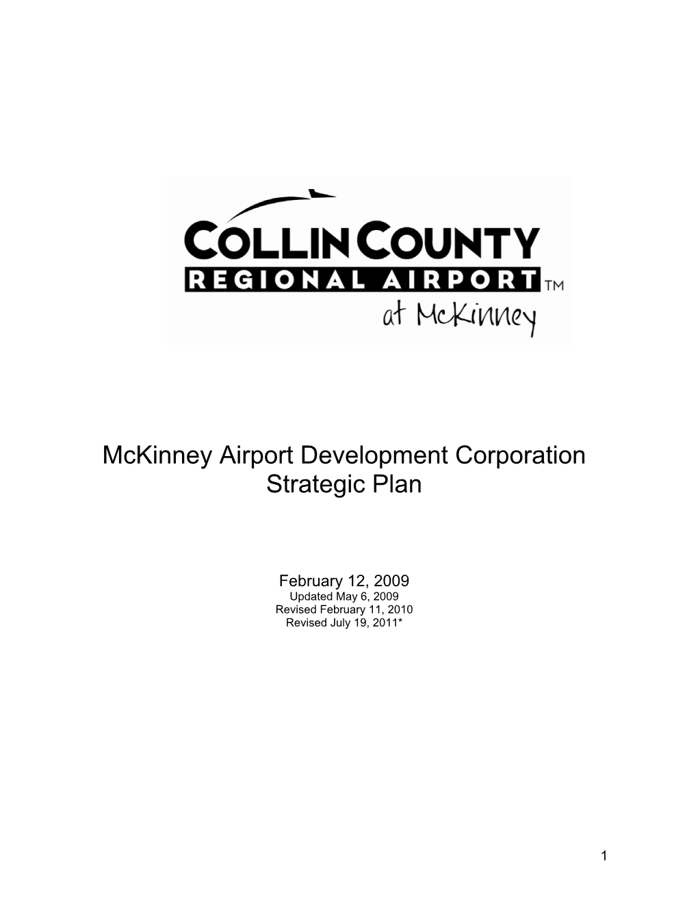 Mckinney Airport Development Corporation Strategic Plan