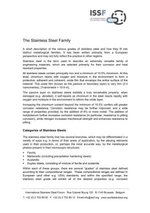 The Stainless Steel Family