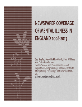 Newspaper Coverage of Mental Illness in England 2008-2013