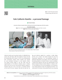 Vale Catherin Hamlin - a Personal Homage