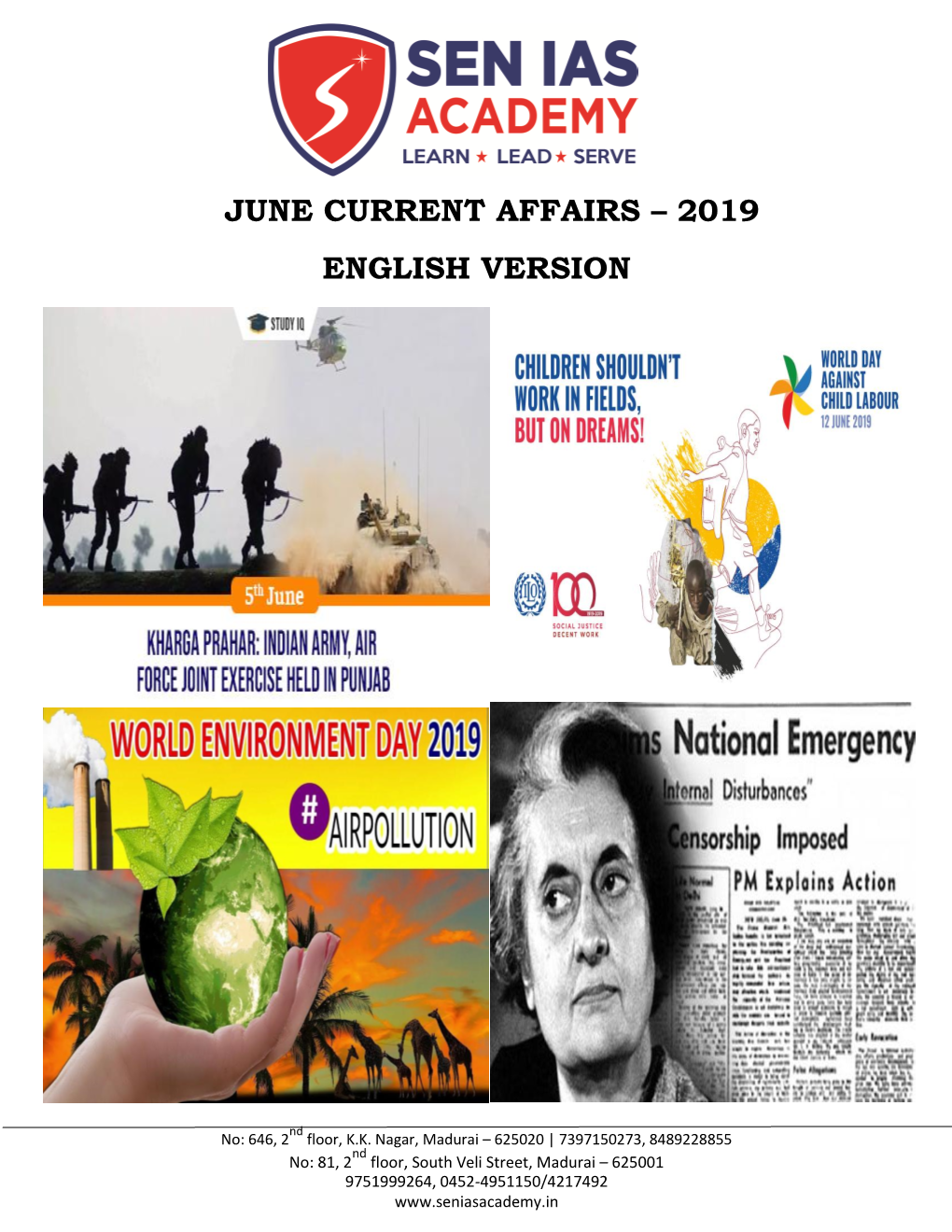 June Current Affairs – 2019 English Version