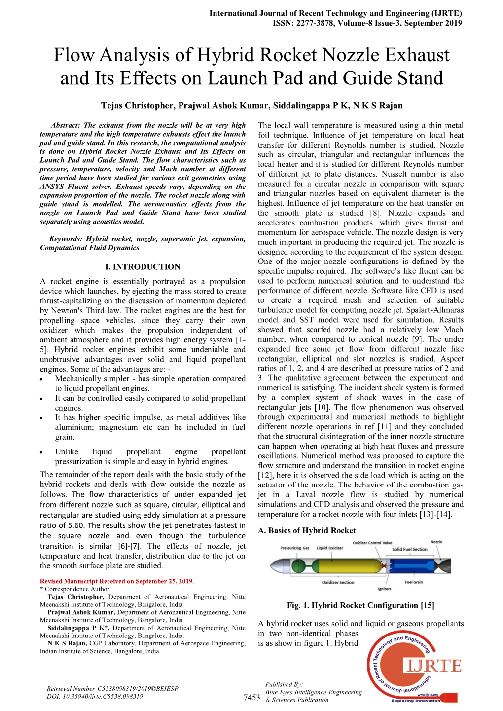 Flow Analysis of Hybrid Rocket Nozzle Exhaust and Its Effects on Launch Pad and Guide Stand