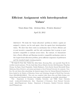 Efficient Assignment with Interdependent Values