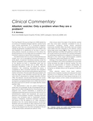 Clinical Commentary Allantoic Vesicles: Only a Problem When They Are a Problem? P